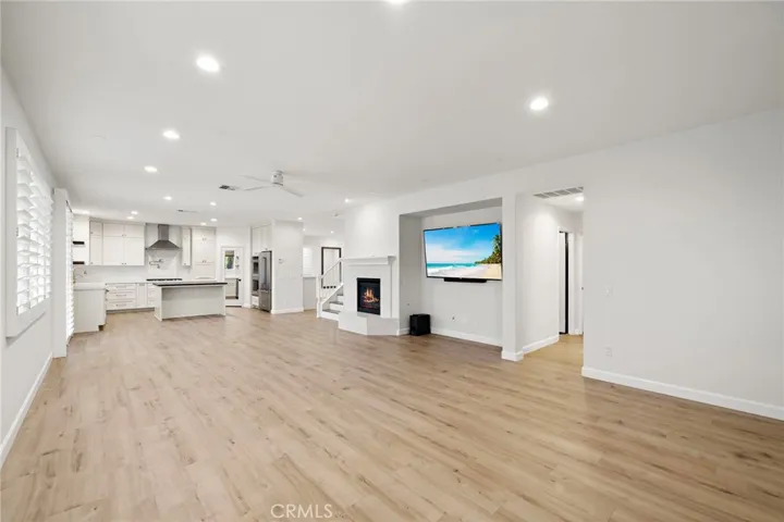 Family room and kitchen