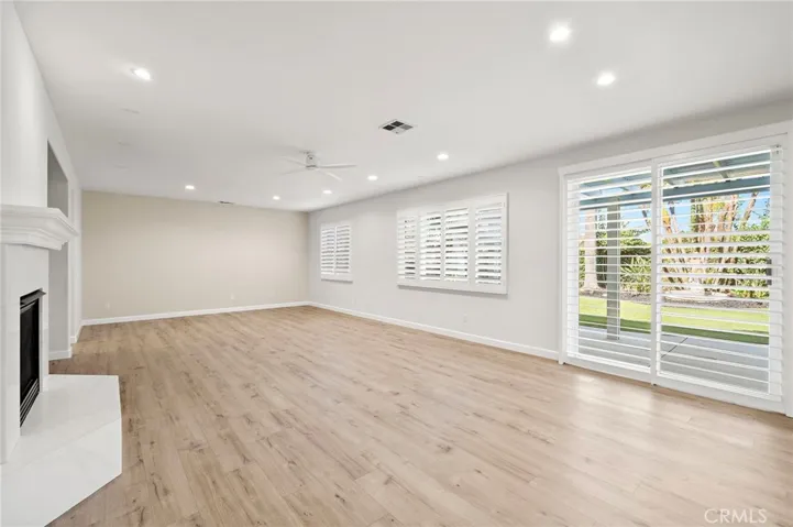 Family room with cozy fireplace