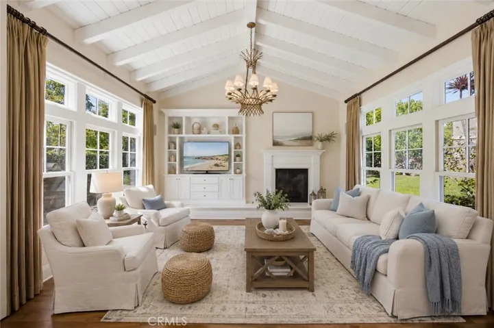 Living Room digitally altered and staged to show decorating potential