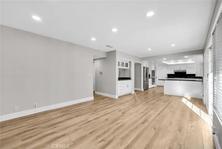 Family room with view facing the kitchen