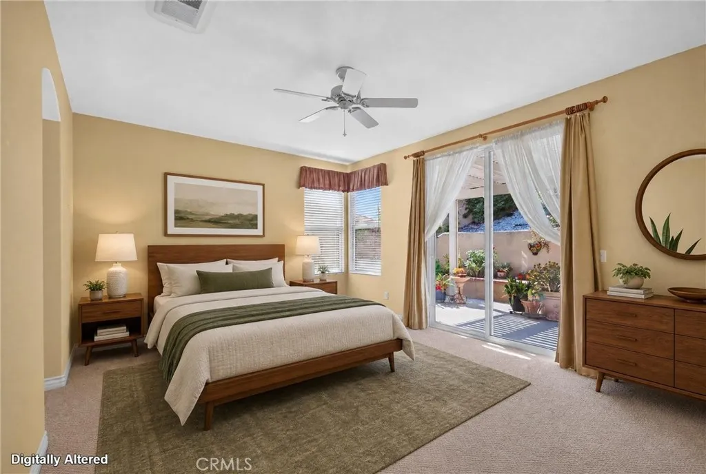 Primary bedroom, virtually staged