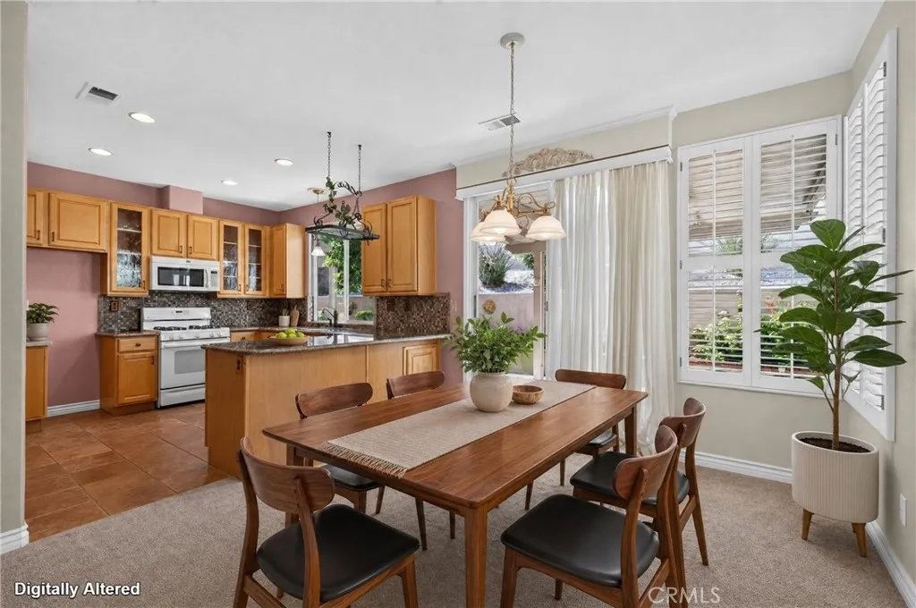 Dining area, virtually staged