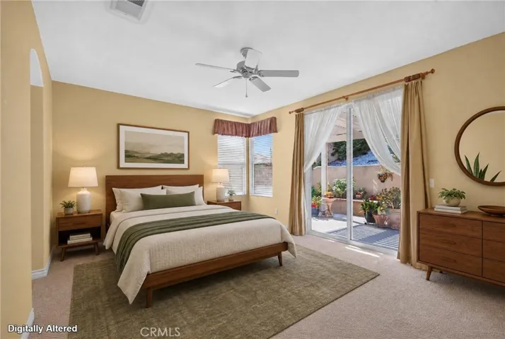 Primary bedroom, virtually staged