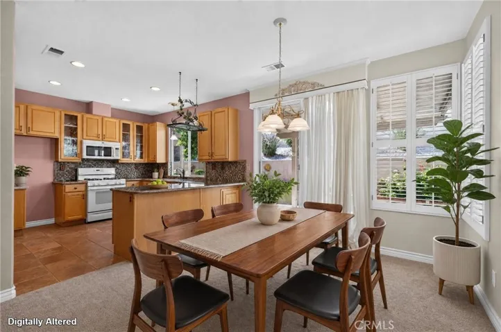 Dining area, virtually staged
