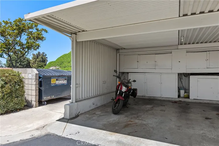 Carport with storage.