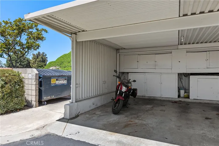Carport with storage.