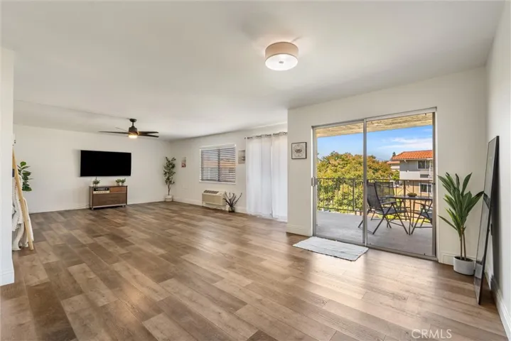 Spacious living room with balcony access