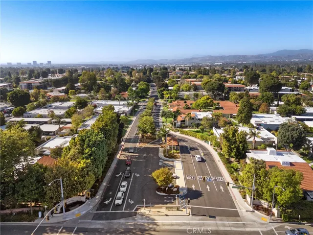 Aerial view of the gated community entrance