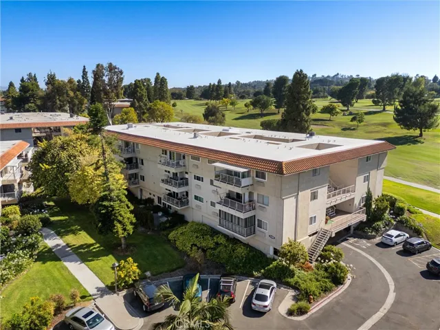 View of the building adjacent to the golf course