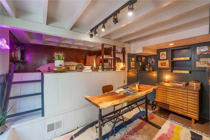 The restored speakeasy reflects the home's rich history and enduring connection to Los Angeles culture.