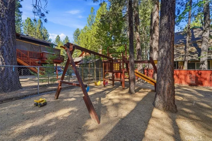 Kids play area with swing set