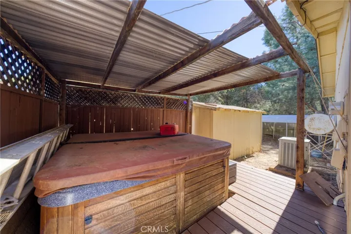 hot tub side/back area.