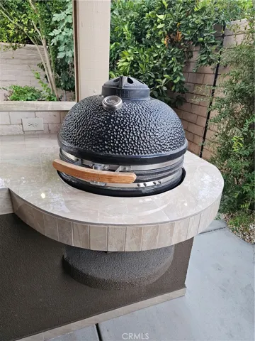 Visions Ceramic Smoker in outdoor kitchen