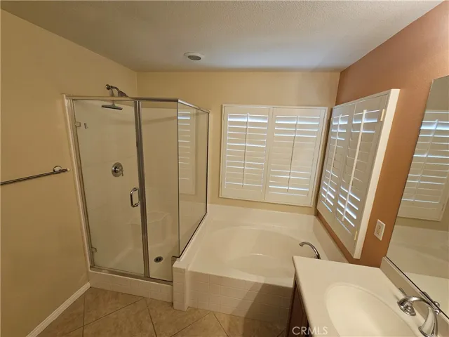 Primary bath shower and soaking tub