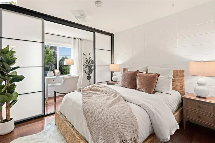 Hardwood-finish flooring complementing a neutral color palette