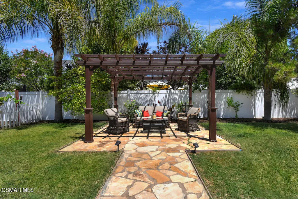 Backyard pergola