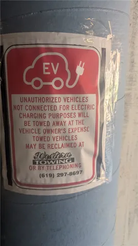 EV Notice in Guest Parking