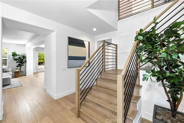 White Oak/Wrought Iron Staircase