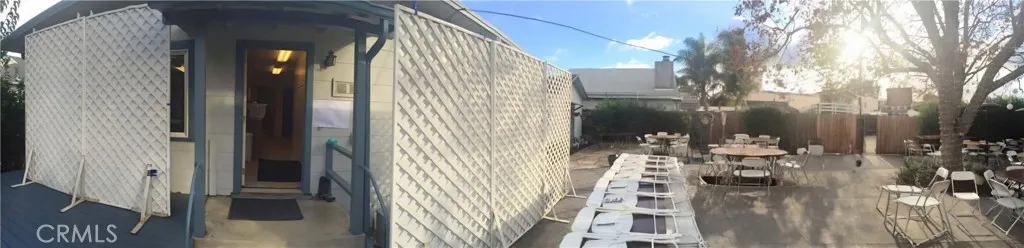 Back area set up for a wedding