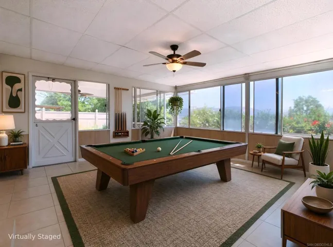 Virtually staged sun room.