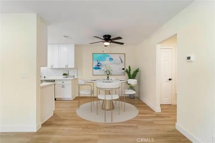 Dining area virtually staged