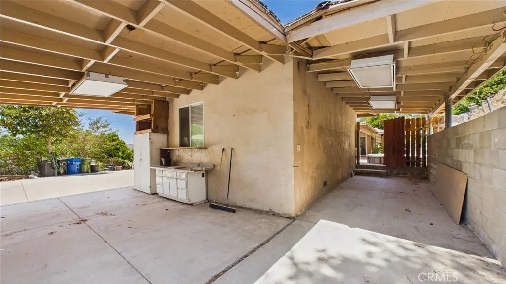 Storage behind carport