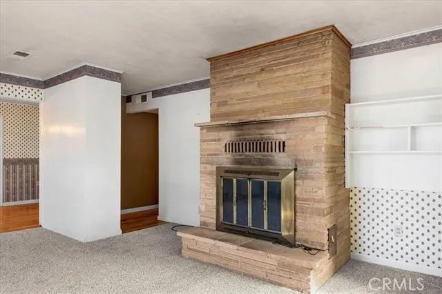 Wood burning fireplace