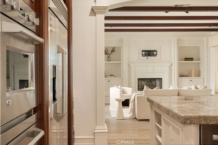 Kitchen opens to family room