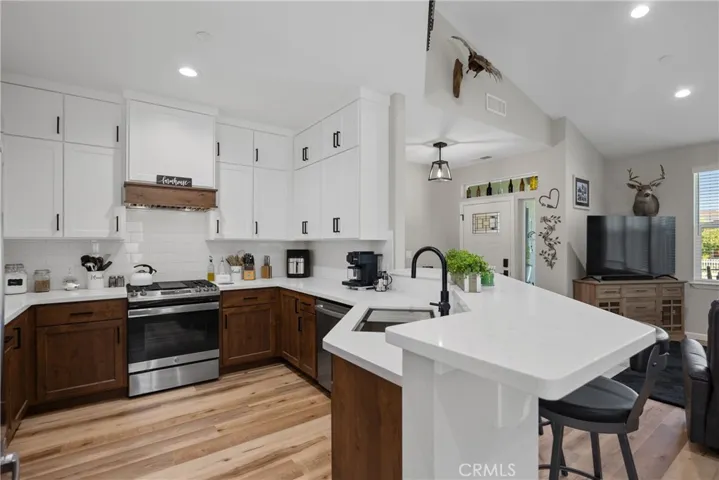 Kitchen with bar seating