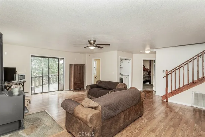 The sliding glass door opens to a deck with amazing views!
