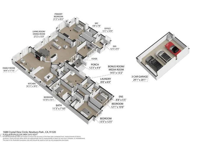 1688 Crystal View - 3D Floorplan