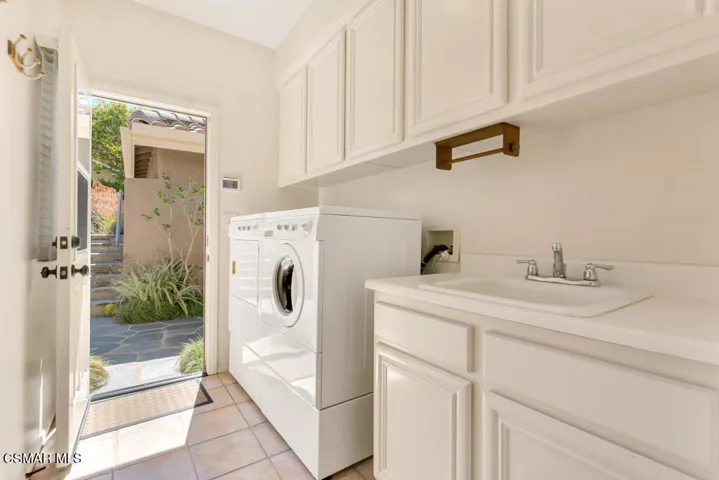 Laundry Room With Sink & Entry Door