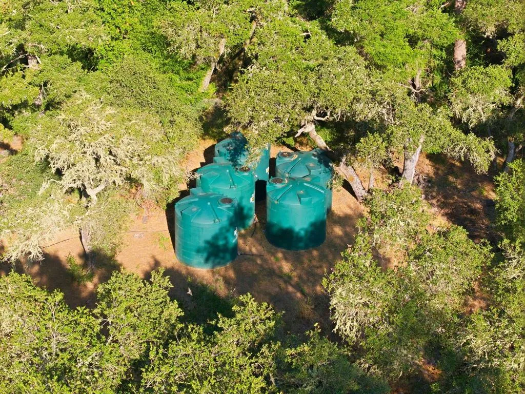 Sustainability 25,000-gallon rainwater catchment tanks