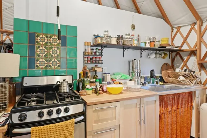 Main yurt kitchen