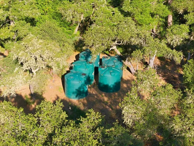 Sustainability 25,000-gallon rainwater catchment tanks