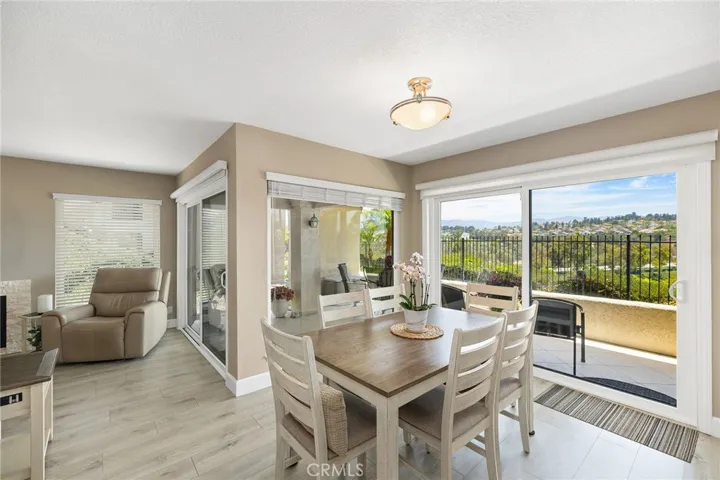 Outdoor shades provide privacy.