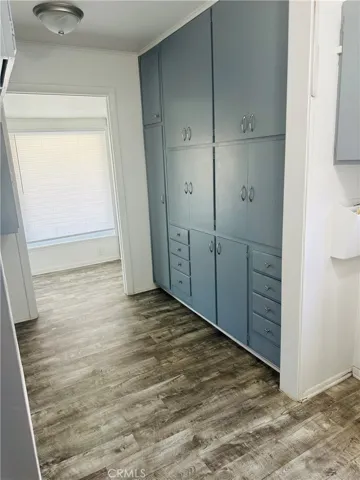 Storage in laundry room.