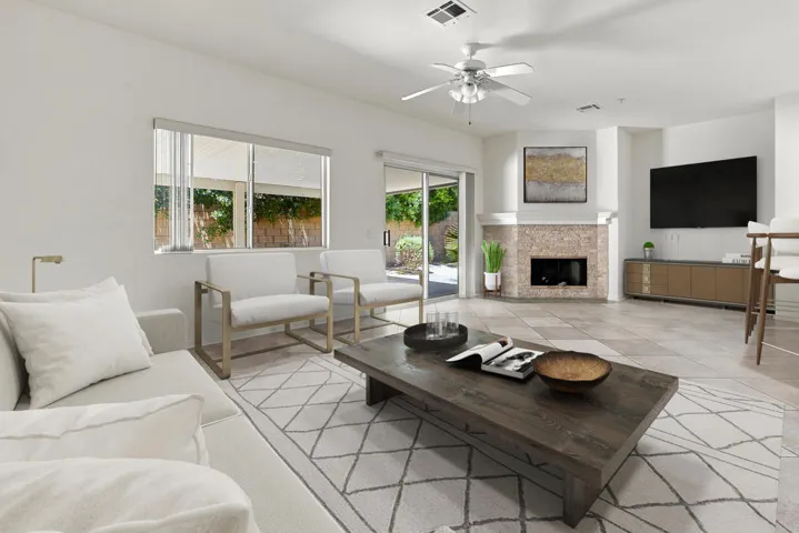 Virtually staged living area