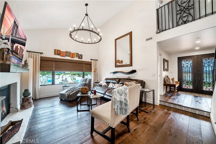 Living room with high volume ceilings!
