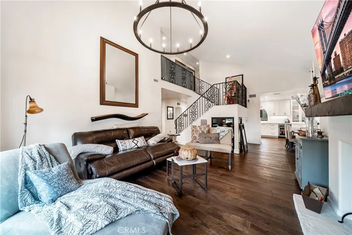 Living room with high volume ceilings!