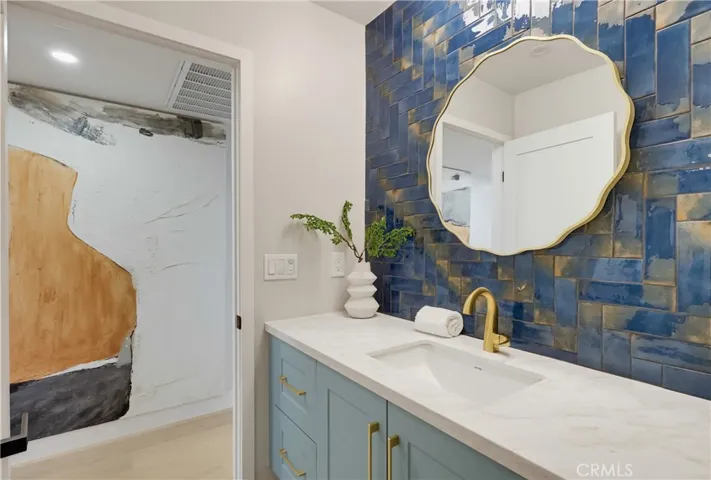 Powder room on upper level