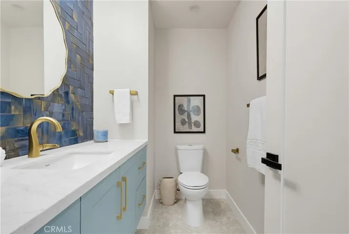 Powder room on upper level