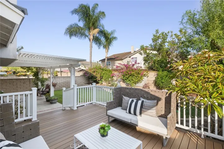 A spacious composite deck is perfect for outdoor dining and entertaining