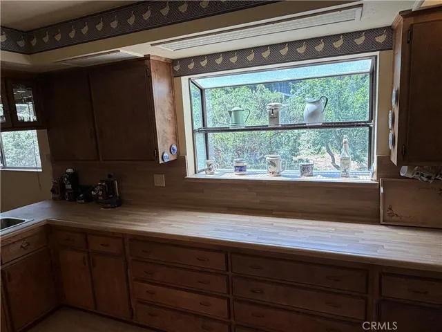 KITCHEN WORKSPACE AND WINDOW FOR WHEN YOU WANT THE BLUEBIRDS TO LAND ON YOUR SHOULDER WHILE  YOU ARE PREPARING DINNER