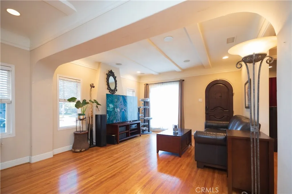View of living room from kitchen area,