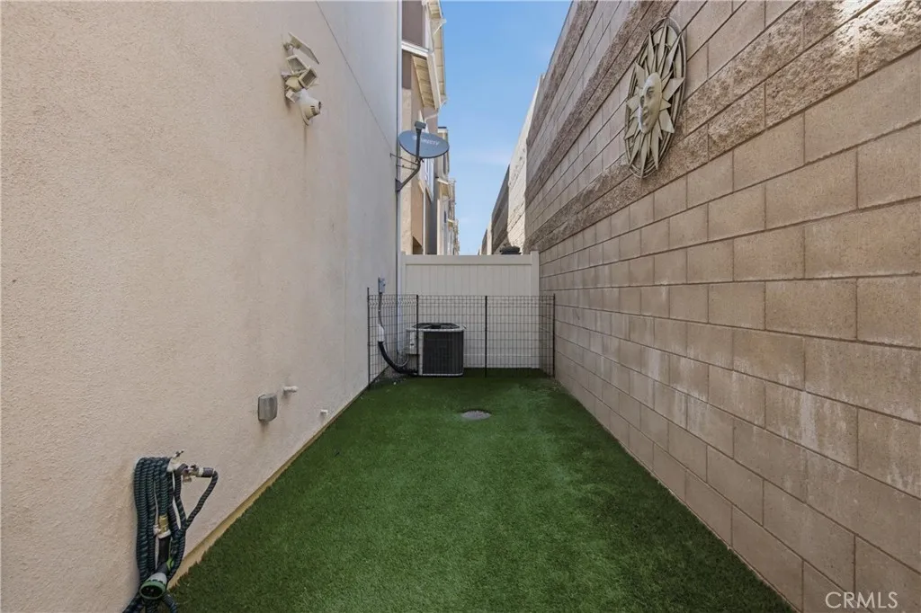 Backyard with artificial grass
