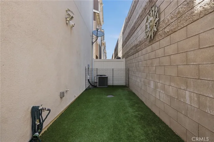 Backyard with artificial grass