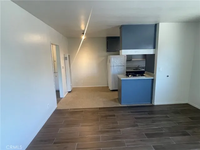 living space and kitchen