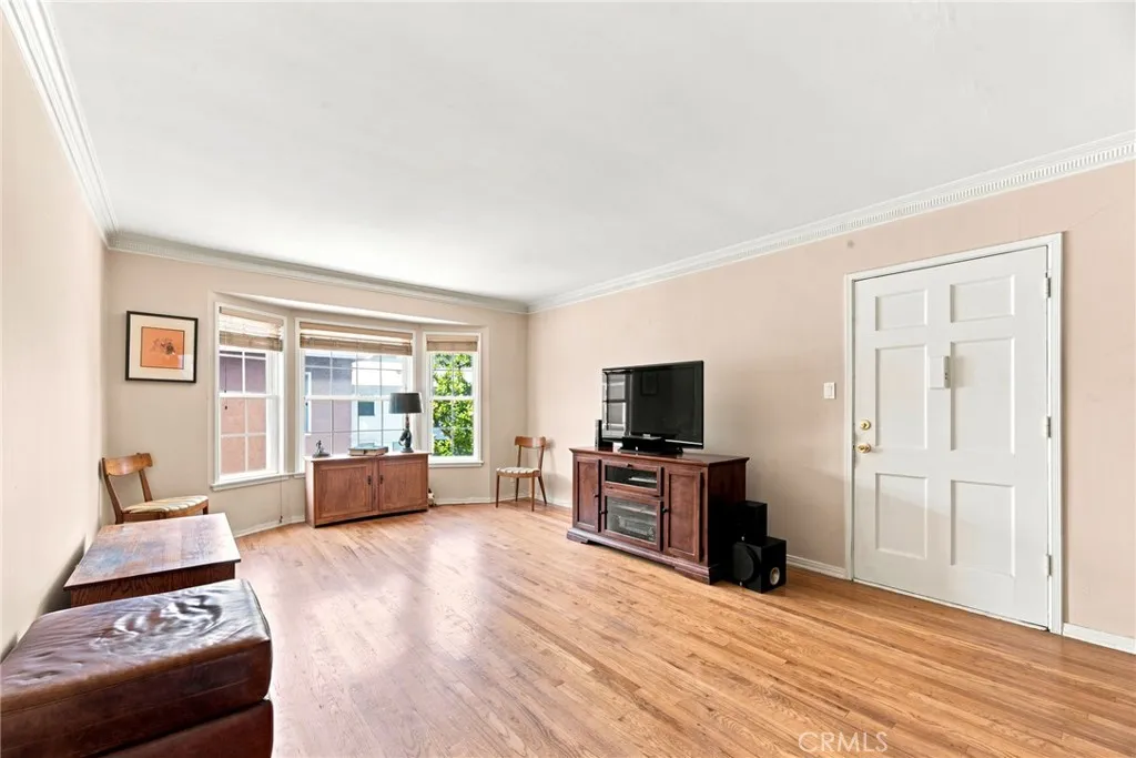Living room huge bay window with a view