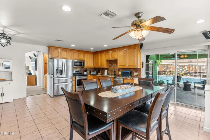 Dining Room Open to Patio